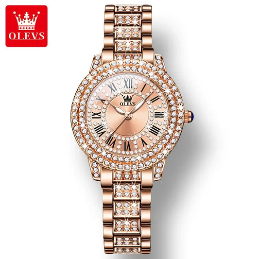 OLEVS 9943 Fashion Quartz Waterproof Diamond-encrusted Watch
